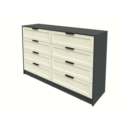 Kомод Тренд КТ-К157 (Антрацит ЛДСП/ Дуб снежный ЛМДФ) Ш1565 В1020 Г451